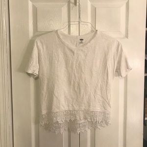 Old navy white shirt with lace trim